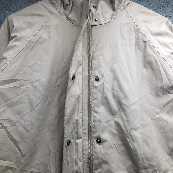 LL Bean Long Raincoat Trench Coat Womens Medium Tan Removable Liner 0 CCH2 - Picture 9 of 12